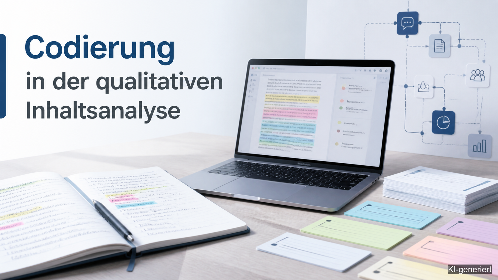Codierung in der qualitativen Inhaltsanalyse (KI-generiert)
