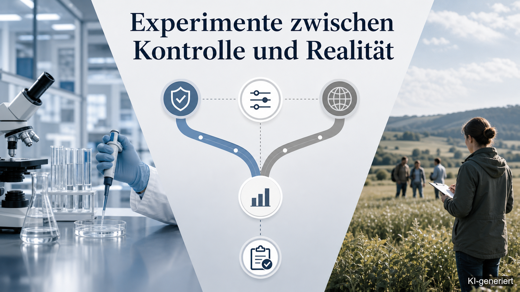 Experimente zwischen Kontrolle und Realität (KI-generiert)