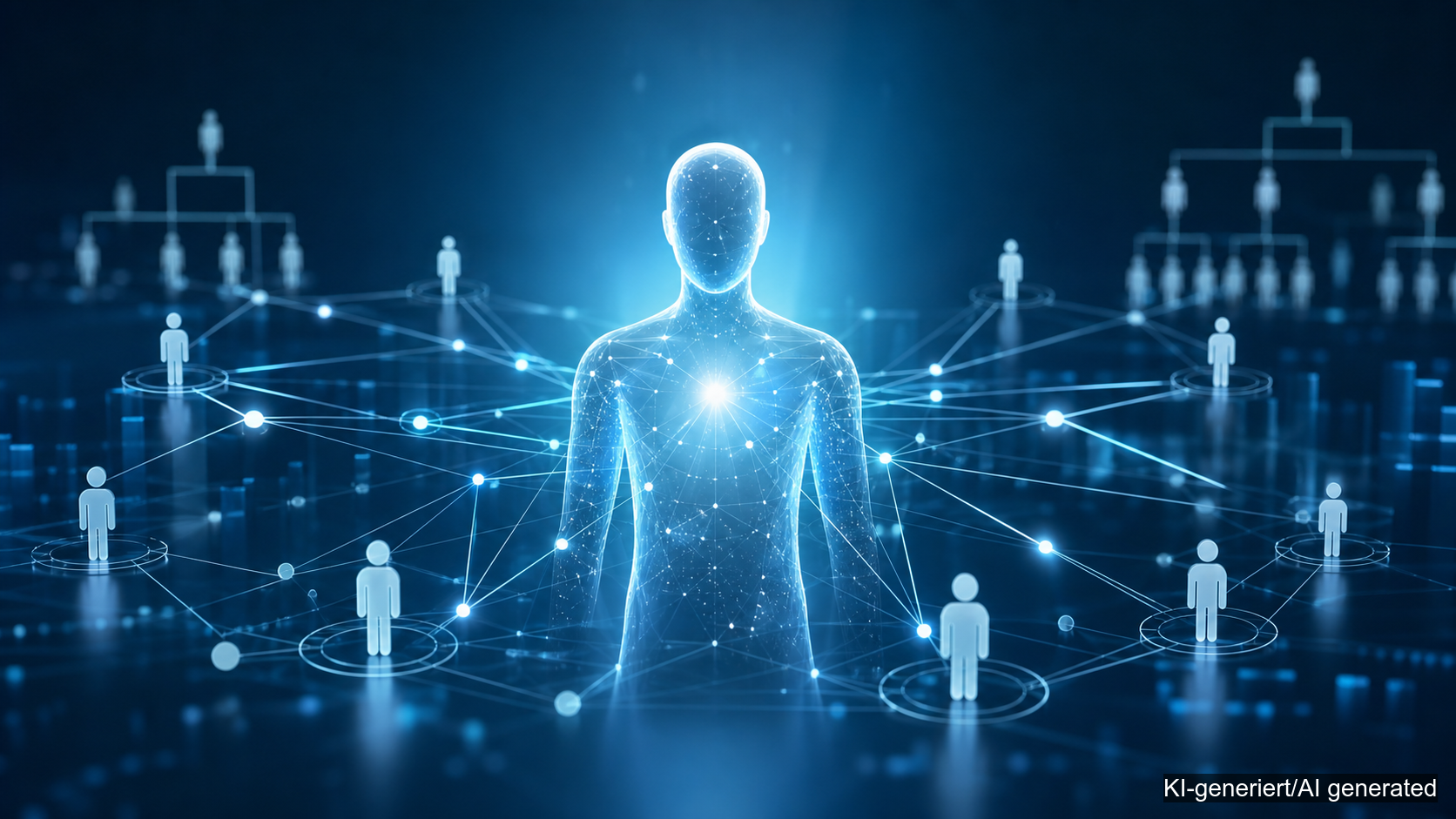 Conceptual Illustration of an Autonomous AI Agent in the Context of Organizational Decision Delegation (AI genrated)