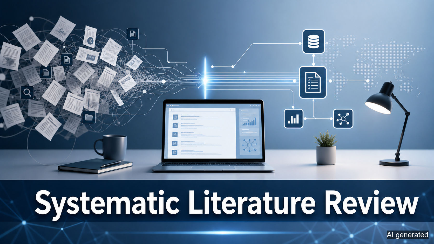 Systematic Leterature Review as an Orderer Digital Work Scene (AI generated)